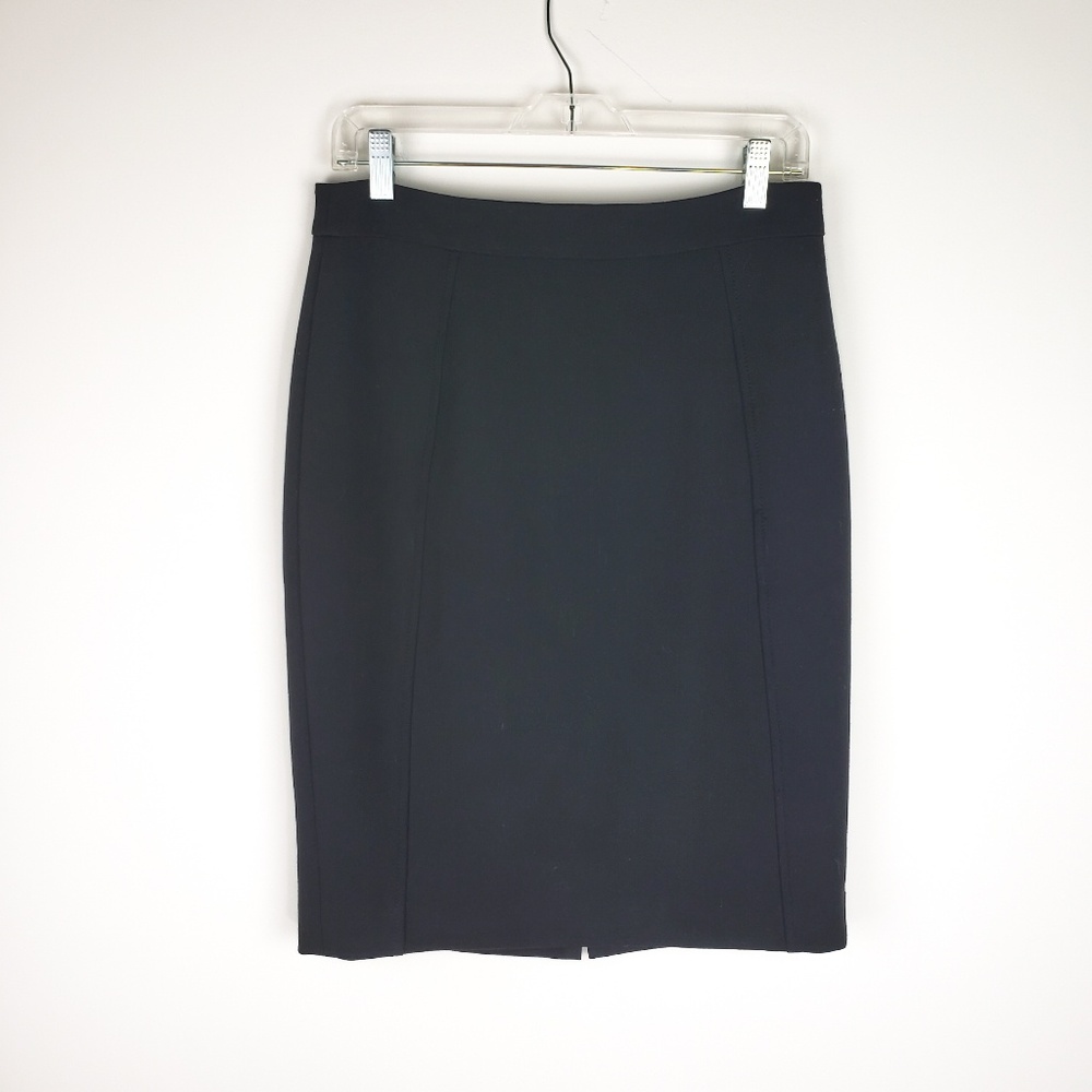 Halogen Black Seamed Pencil Skirt Sz 2 Hidden Zip